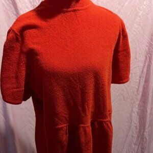 Slightly Worn INC Red turtle neck top with elastic Sz 16